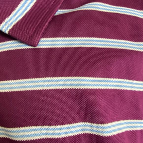Dunning Golf Burgundy Stripe Polo Size Large - Picture 6 of 7